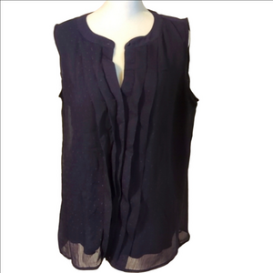 LOFT Navy Blue Lined Sleeveless Tank Top Large